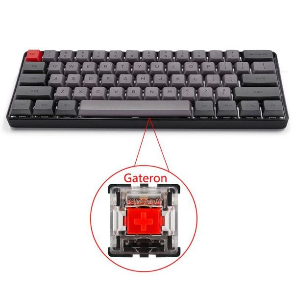 

rgb led backlit wired mechanical keyboard,portable compact waterproof mini gaming keyboard 61 pbt keycaps gateron switcs