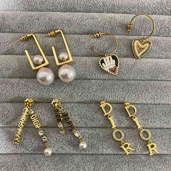 

chandeliers earrings dijia / djia cd letter pearl for female net, Silver