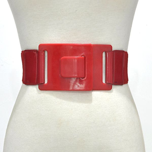 

new women's belt with elastic resin button and wide belt, Black;brown