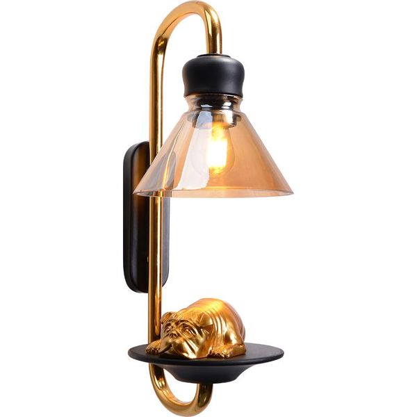 

wall lamp industrial retro resin puppy shade lamps living room background bedroom bedside sconces lights animal decor fixtures