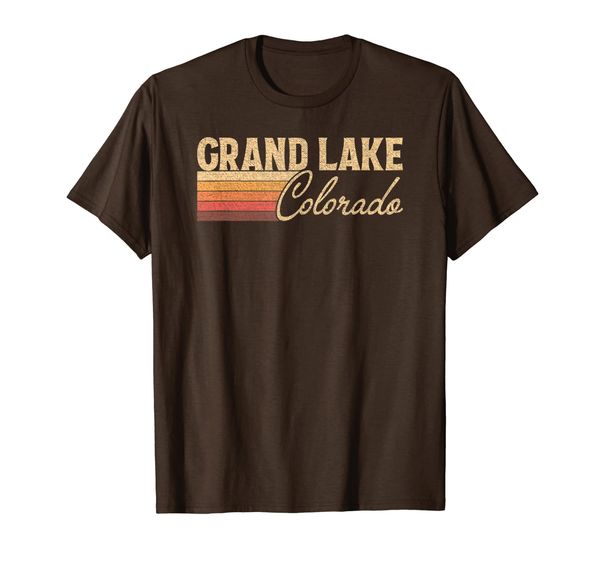

1980s style grand lake colorado t-shirt, White;black