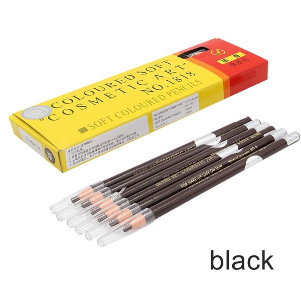 

12pcs black color microblading eyebrow pencil makeup eyebrow enhancers pen for positioning lip eyebrow tattoo accessories