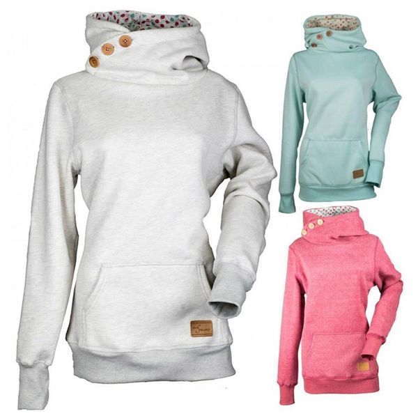 

sweatshirt with oblique buttons plus size hoodies women 5xl pockets poleron mujer 2021 plain hipster slogan hoodies hippie slim, Black