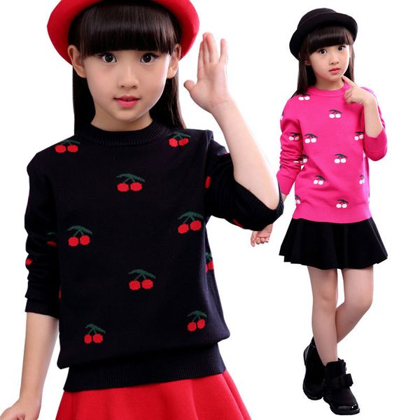 

autumn winter cotton sweater girls baby kids pullover cartoon sweaters wear coats children clothing 6 8 10 12 years, Blue