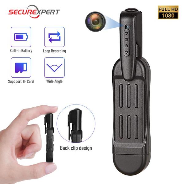 

mini cameras t189 1080p camera full hd back clip dvr digital video surveillance dv cam support 32gb card micro