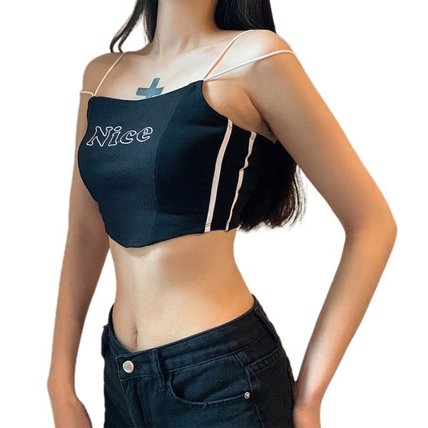 

womens sexyy tank sleeveless backless printed knitted skinny bra with irregular hem for women 2020 new hot, Red;black