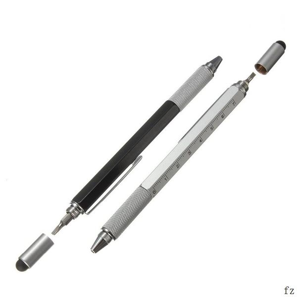 

ballpoint pens 100 pcs multifunctional pen screwdriver gift tool touch screen metal scale measuring ruler, Blue;orange