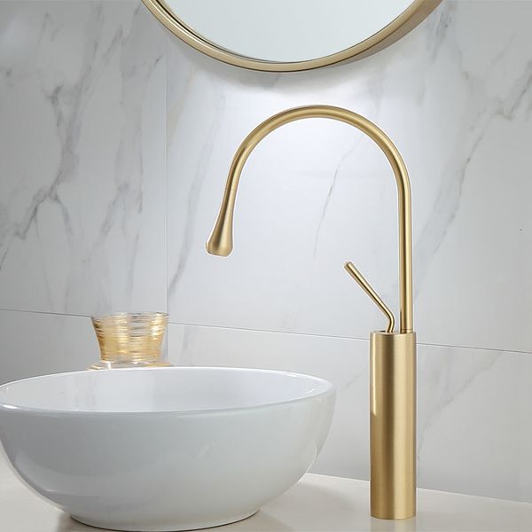 

2021 basin faucets brushed gold/black/white brass single handle kitchen faucet swivel sink water crane new arrival idl4