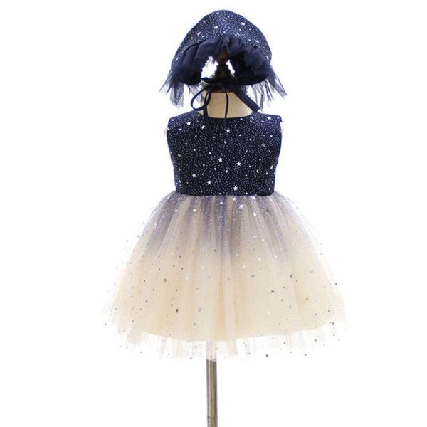

girl's dresses sequin princess baby girl with hat infant wedding birthday party 1 year dress for born b148, Red;yellow