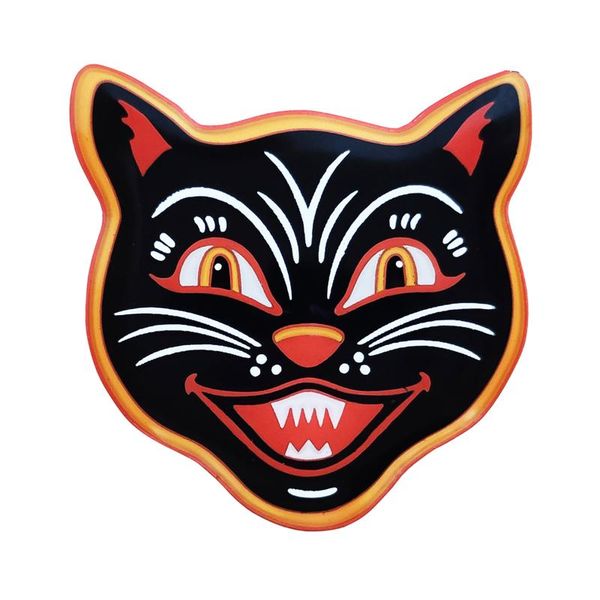 

pins, brooches black cat kitty vintage style halloween classic funny cartoon enamel lapel badge brooch, Gray