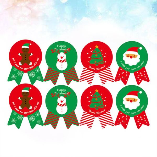 

320pcs christmas baking gift box adhesive sticker medal shape christmas bottle sealing decals decoration for packaging bag