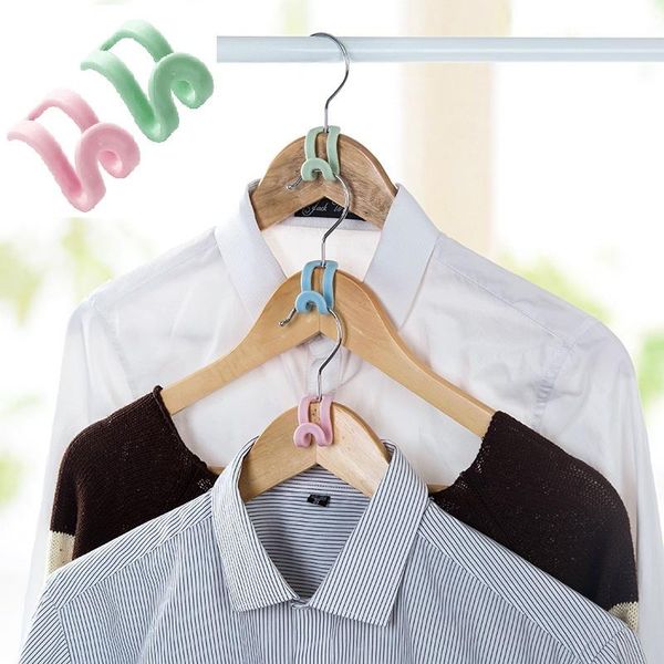 

hangers & racks 5/10/15pcs antislip clothes hanger home easy hook closet organizer storage rack holder connect space save
