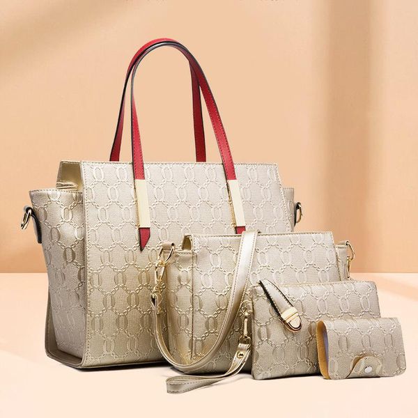

cross body 2021 arrivals women's shoulder bags hard pu leather four piece set cute female design versatile women tote