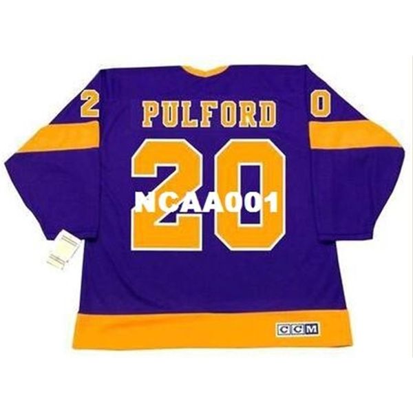 

668 #20 bob pulford los angeles kings 1971 ccm vintage away home hockey jersey or custom any name or number retro jersey, Black