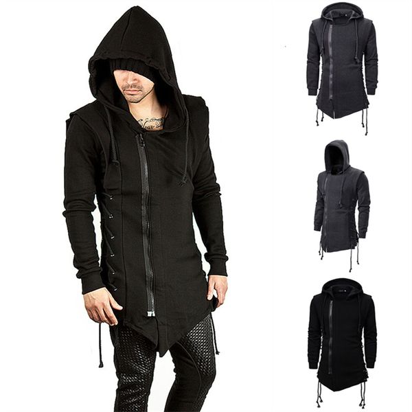 

2021 new for men halloween costumes black medieval gothic warrior assassin cosplay party coat hooded clothing 963q
