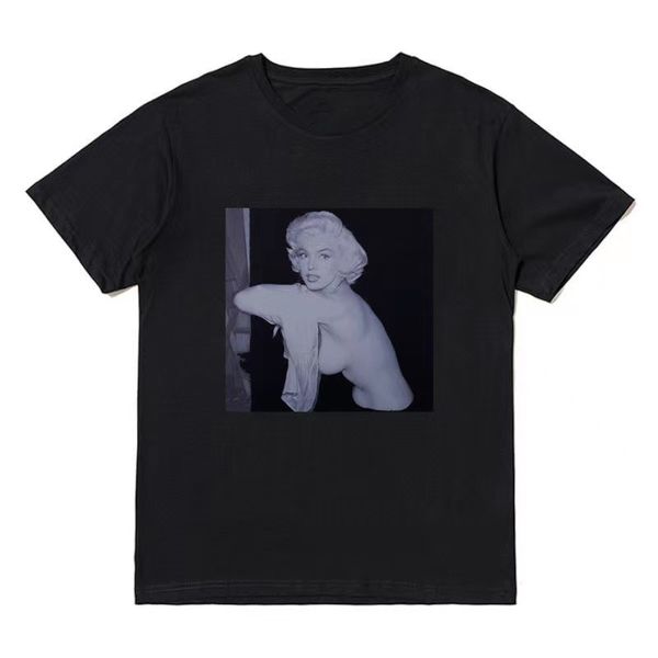 

designer pal 20ss tee marilyn monroe short-sleeved t-shirt with backless p, White;black