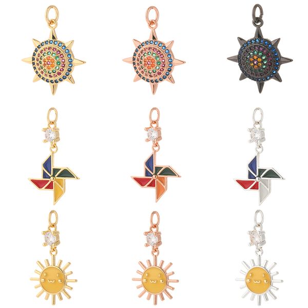 

sun charms for jewelry making gold windmill moon star designer jewelry charms for diy earrings necklace bracelet charm copper, Bronze;silver