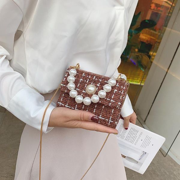 

Women small Chain Evening Bags Ladies Clutch Purse Handbag Flap Dinner Party clutch Messenger Bags Bling pearl shoulder Handbag
