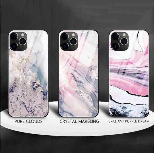 

luxury full protective phone case for iphone 11 pro max x xr xs max 8 7 6 6s plus tempered glass tpu hard marble back cover