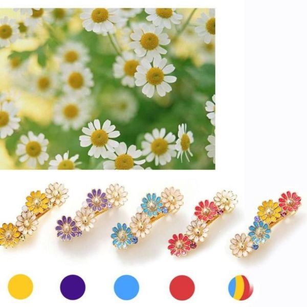 

korean girl simple daisy flower elastic hair bands elegant hairband women fashion ponytail holder hair accessories hairdressing, Slivery;white