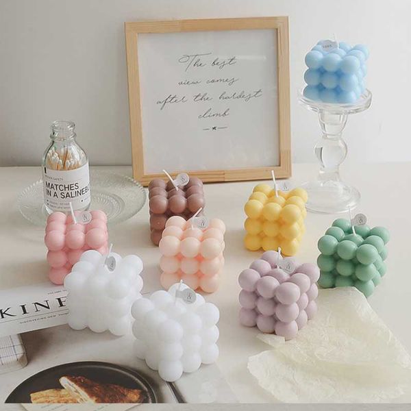 

candles bubble cube candle soy wax fragrance essential oil scented relaxing romantic gift for birthday wedding