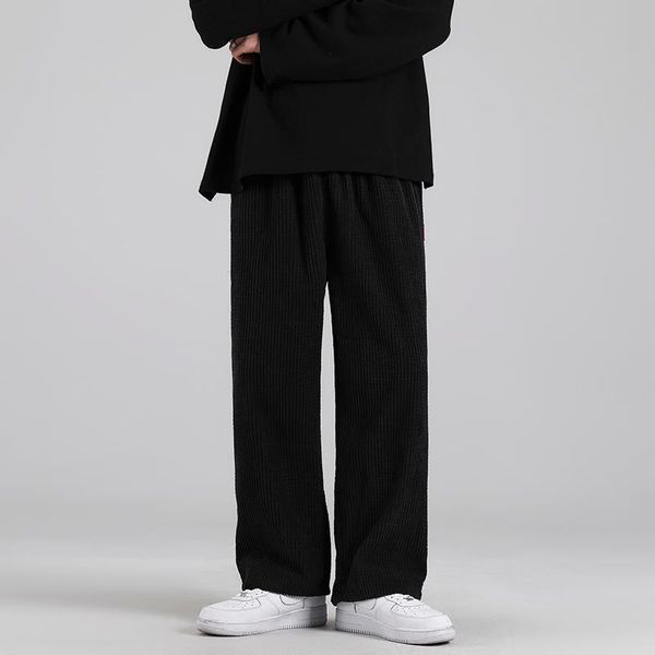 

men's pants glacialwhale wide leg 2021 casual mens korean fashion harajuku street wear japanese oversized, Black