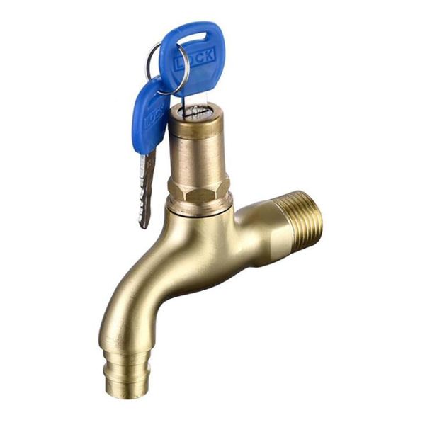 

kitchen bibcock tap g1/2 thread, anti-theft faucet public basin with lock keys, water tap bibcock faucet for garden outdoor
