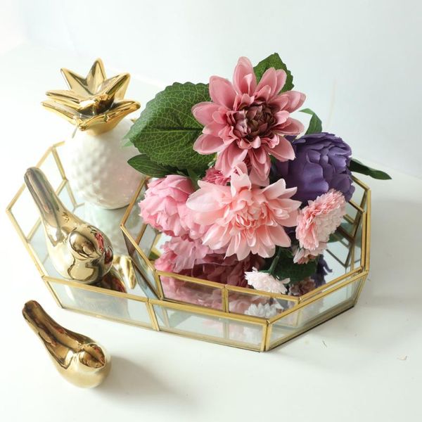 

5colors artificial silk wedding peony daisy dahlia flowers bouquet for diy wedding home decorative bridal bouquet