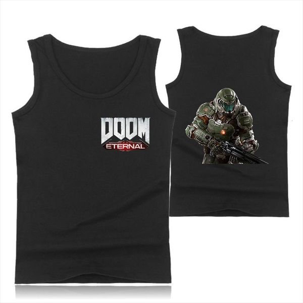 

doom eternal 2d fashion printed women men tank summer sleeveless arrival streetwear clothes, White;black