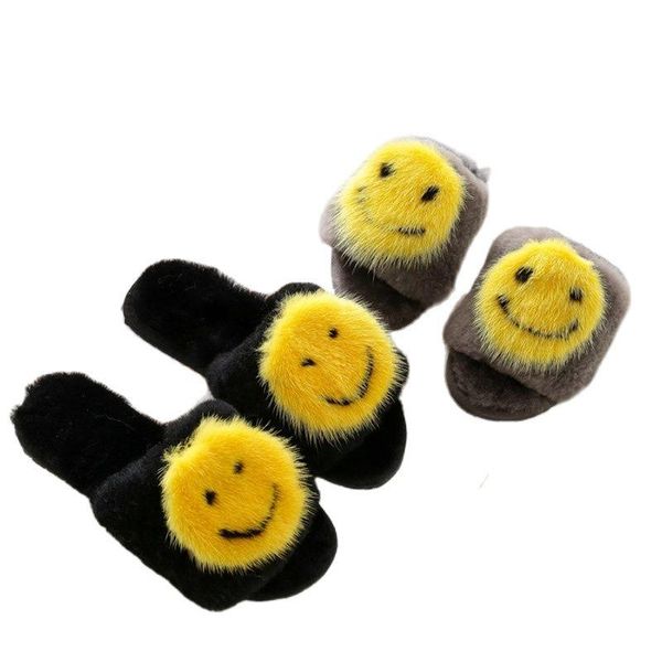 

slippers fashion apparel accessories mink wool furry slides for women shoes, Black