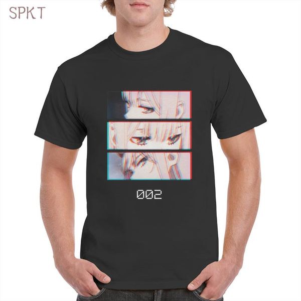 

men's t-shirts waifu code 002 graphic t shirt 100% cotton kawaii anime zero two print tshirt gothic punk oversized women/men's, White;black
