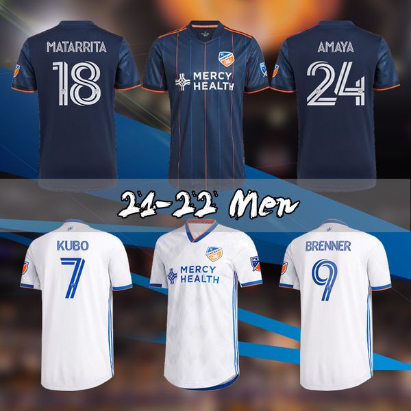 

new fc cincinnati 2021 2022 mls dynami soccer jersey home kit 21 22 camisetas kubo brenner locadia amaya matarrita football shirts uniform, Black;yellow