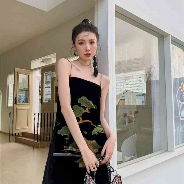

casual dresses pine black summer 2021 slip women mini spaghetti strap cami ladies designer chinese traditional 5ywg, Black;gray