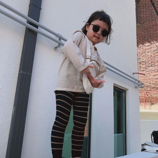 

trousers kid leggings for girls cotton toddler infant striped knit pants children cute stretchy warm winter panty, Blue