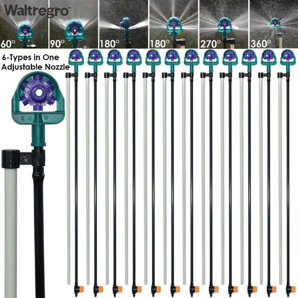 Ugelli per irrigazione per irrigazione da giardino Irrigatori ad angolo regolabile 60/90/180/270/360 gradi su palo in vetroresina da 50 cm Serra 210610