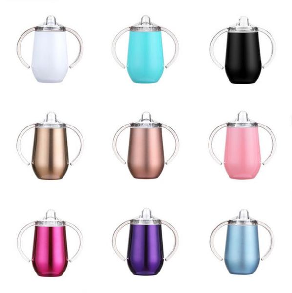 

newborn feeding bottle pacifier baby cup double handle insulate milk thermos stainless steel water bottles tumbler bpa 16 colors at5564
