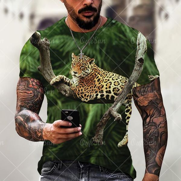 

men's t-shirts summer short-sleeved sports t-shirt large size round neck animal 3d printing casual street hip hop breathable men clothi, White;black