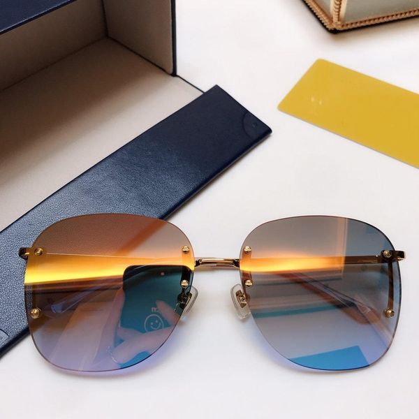 

summer womens designer sunglasses pilot rimless luxury woman sunglasses adumbral goggle glasses uv400 z3088 6 color highly quality with box, White;black