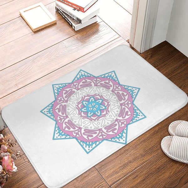 

carpets transgender pride mandala doormat rug carpet mat footpad bath anti-slip entrance kitchen bedroom water oil proof