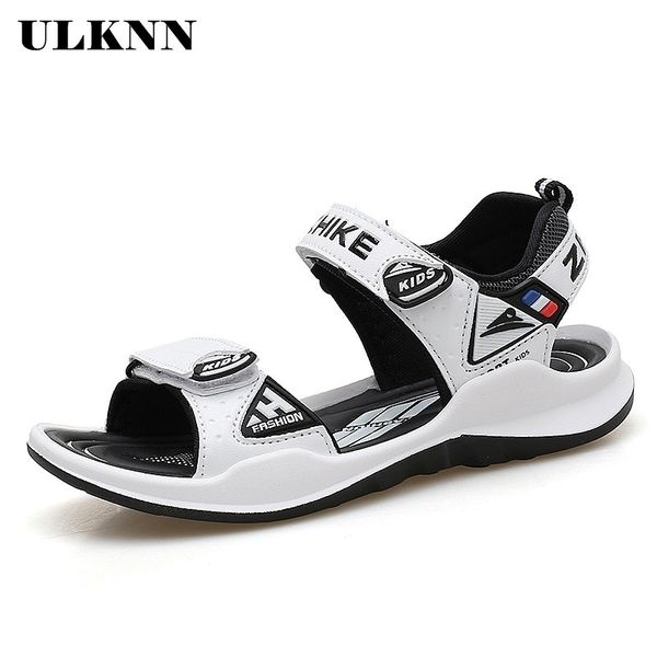 

ulknn summer boys sandals for kids shoes beach children sandals girls shoes close-toe breathable cut-outs school sandalias 210306, Black;red