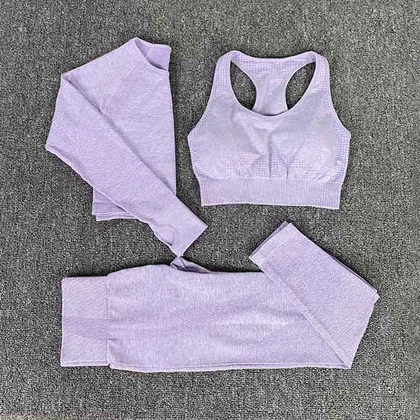

yoga outfits seamless 3pcs women suit long sleeve crop bra shorts shirts high waist running leggings sport set, White;red