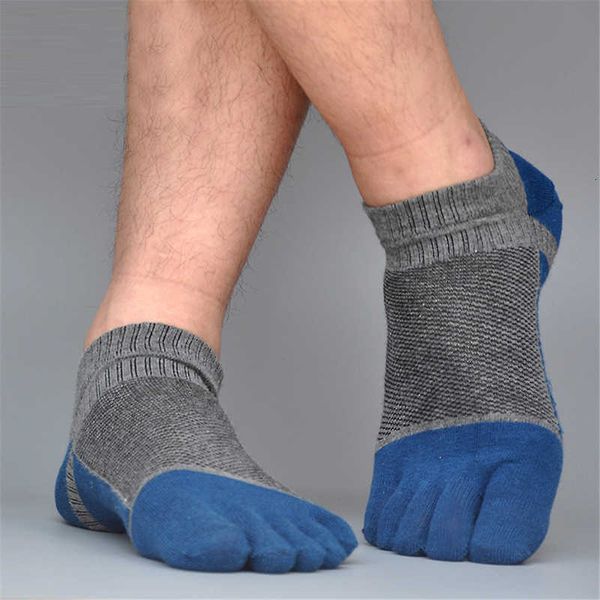 

men's fashion sport breathable cotton five finger toe short ankle casual striped comfortable cycling running socks, Black