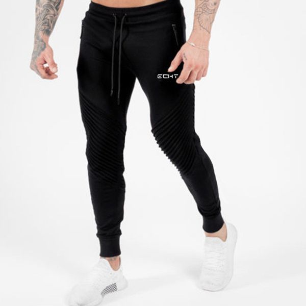 

2021 new autumn winter fitness men gyms fashion cotton pencil bodybuilding trousers jogger pants fgvj, Black