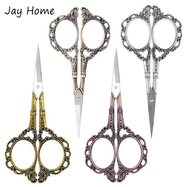 

vintage antique european sewing scissors stainless steel craft scissors sharp shears for embroidery stitch cutting sewing tools, Black