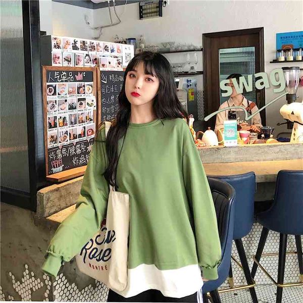 

autumn new korean women's fashion ins long sleeve thin pullover loose sweater, Black