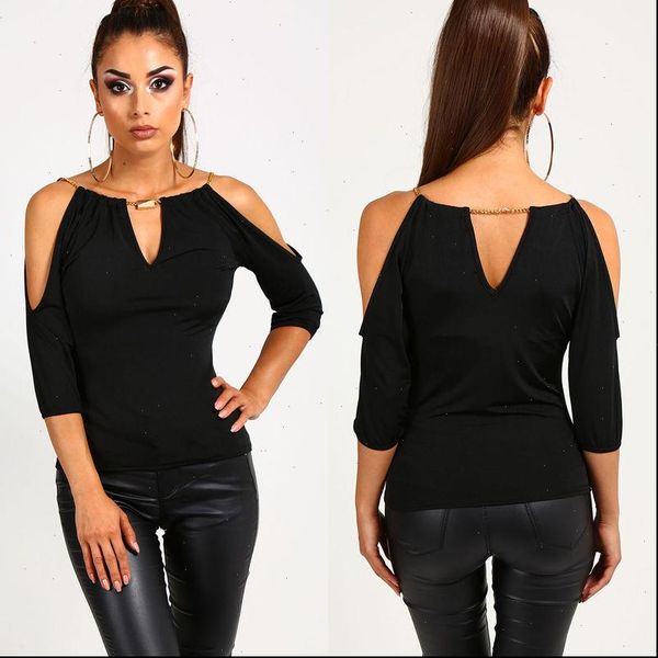 

women loose casual black blouse shirt elegant ladies off shoulder summer blusa female clothing, White