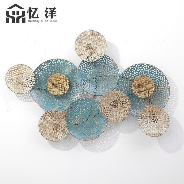 

decorative objects & figurines europe type blue aureate round hollow out wall room decor aesthetic decoration