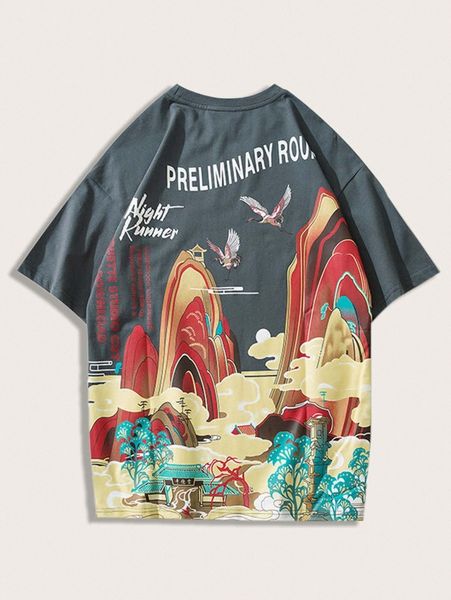 

men letter graphic oversized tee u8gx#, White;black