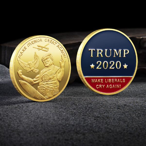 

non magnetic us president trump craft make american great liberals cry again gold plated souvenir badge