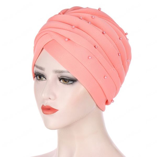 Frauen Dehnbarer Turban Muslim Hut Stirnband Warp Weibliche Chemo Geknotete Indische Kappe Erwachsener Kopfwickel für Frauen Wintermützen